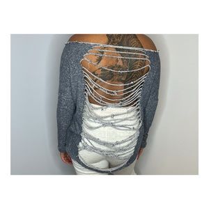 Off the shoulders long sweater shirt